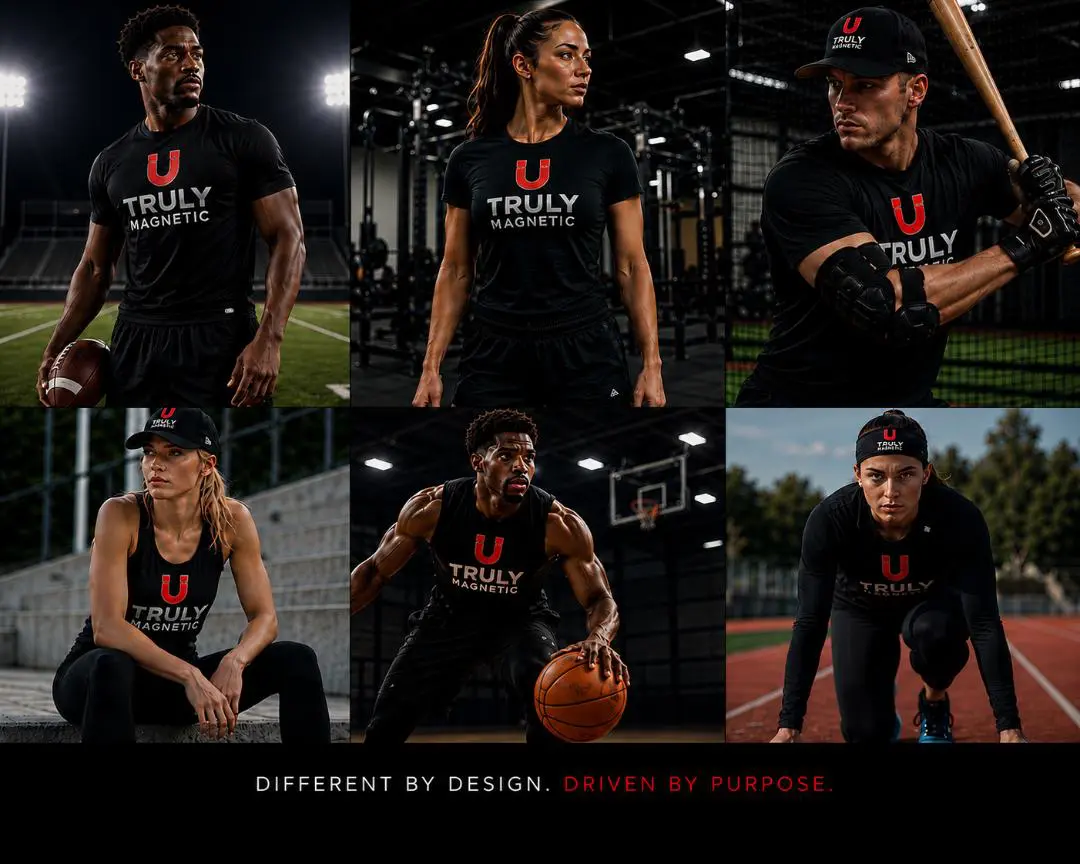 Collage of six athletes in Truly Magnetic apparel