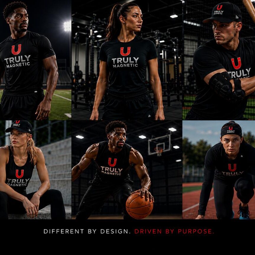 Collage of six athletes in Truly Magnetic apparel
